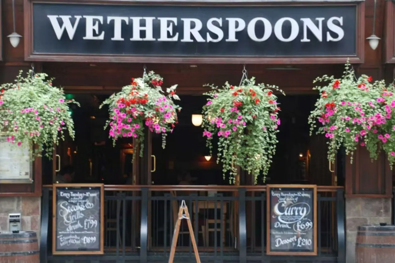 Affordable pub chain interior for a budget night out