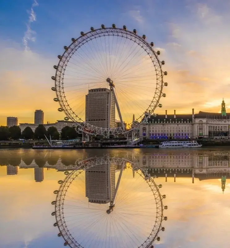 London Eye and Southbank along the River Thames