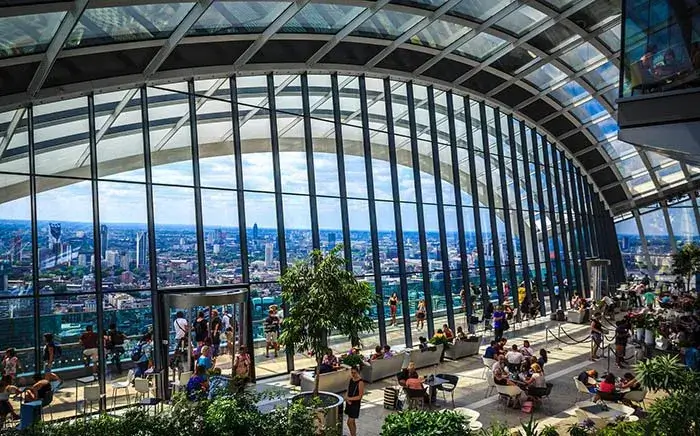 Sky Garden indoor botanical garden with London skyline views