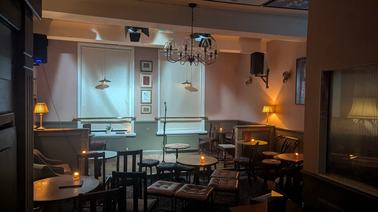 Stage setup at JK Comedy Club Covent Garden