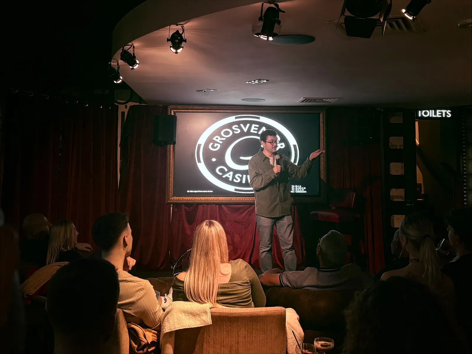 Stage setup at JK Comedy Club Leicester Square
